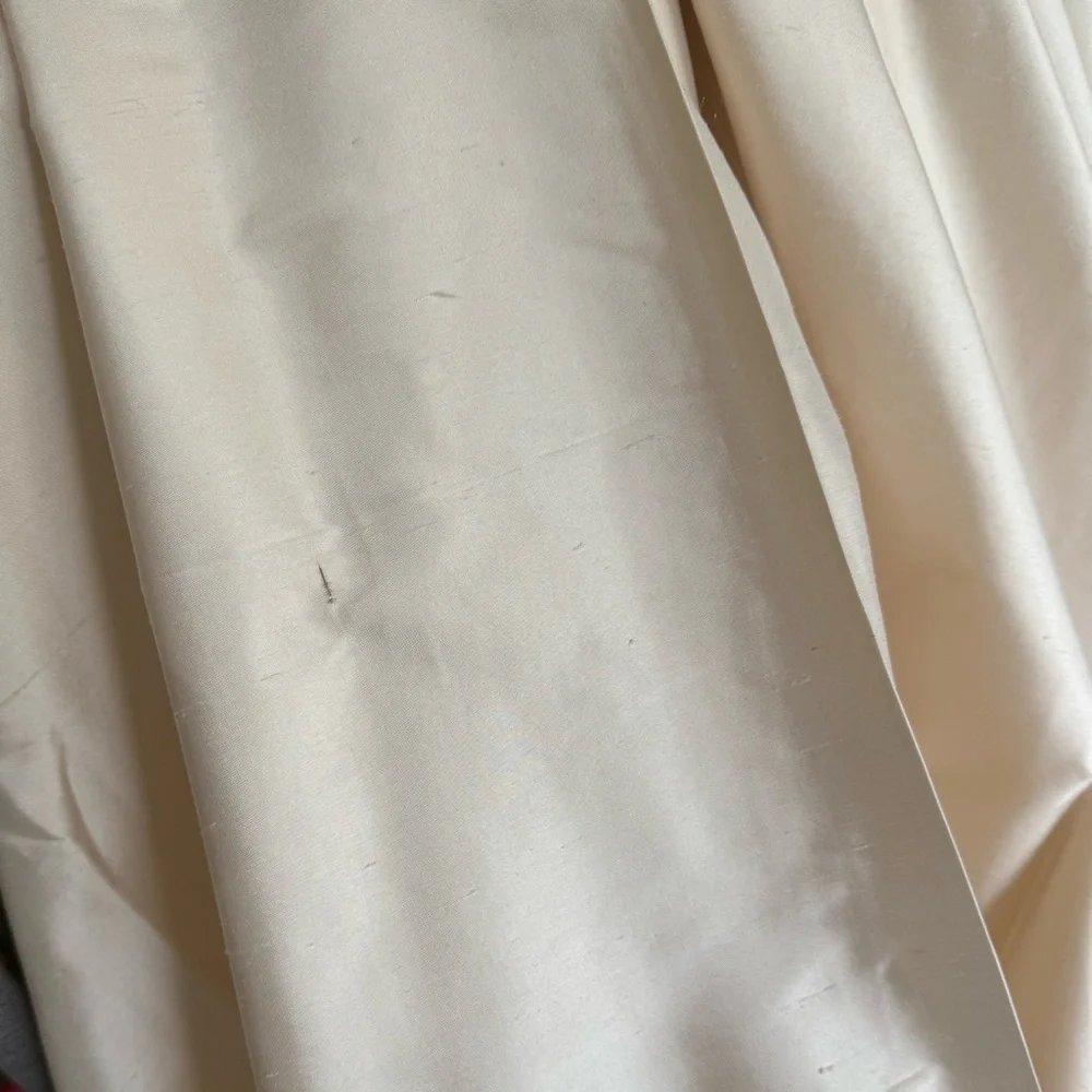 ETHAN ALLEN 100% SILK Two Lined Ivory Curtain Panels Drapes 50in x 95in